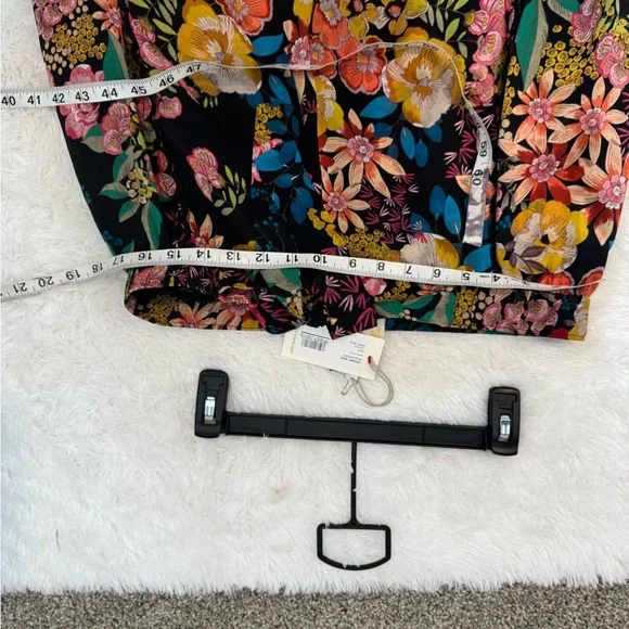 Johnny Was Floral Print Scalloped Edge Albany Tie Waist Pants Size L - Picture 10 of 11